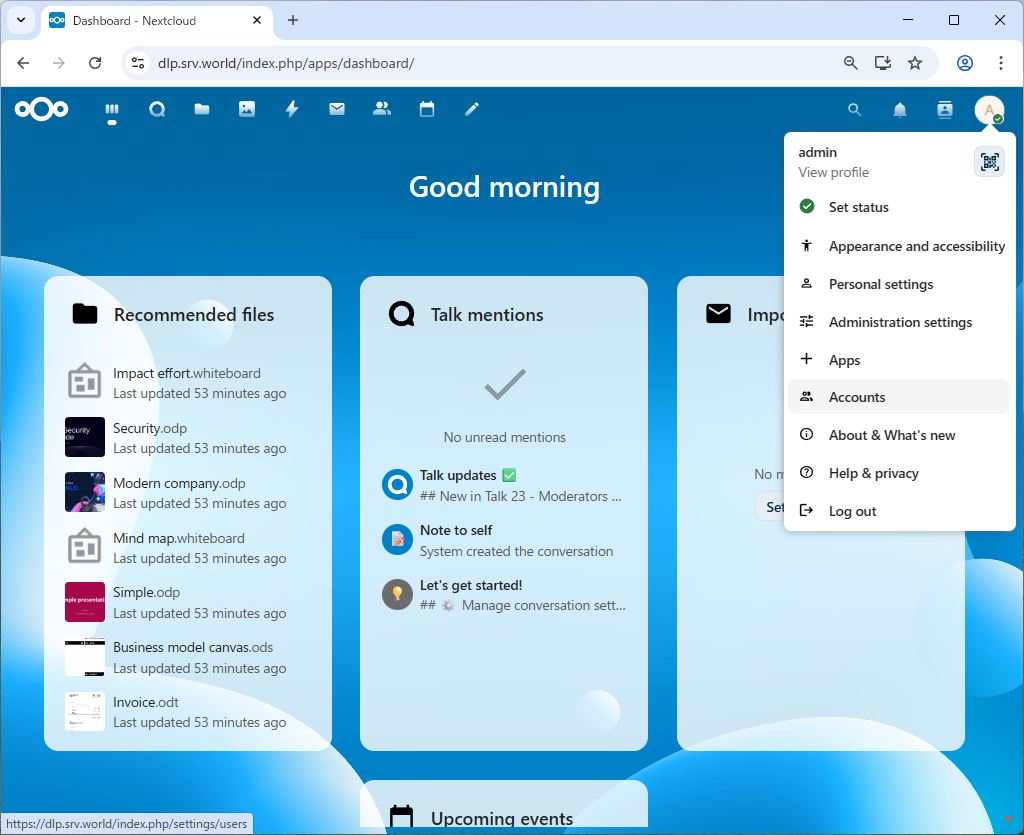 openSUSE Leap 16 : NextCloud : Add User Accounts : Server World