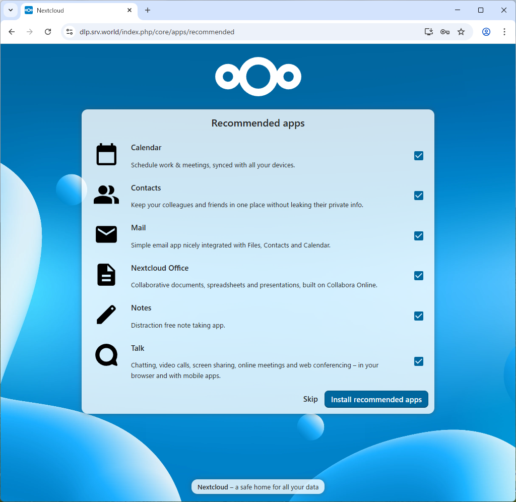 openSUSE Leap 16 : NextCloud : Install : Server World