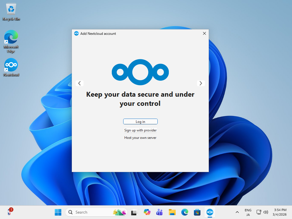 openSUSE Leap 16 : NextCloud : Access via Desktop Client : Server World