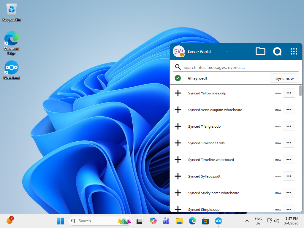 openSUSE Leap 16 : NextCloud : Access via Desktop Client : Server World