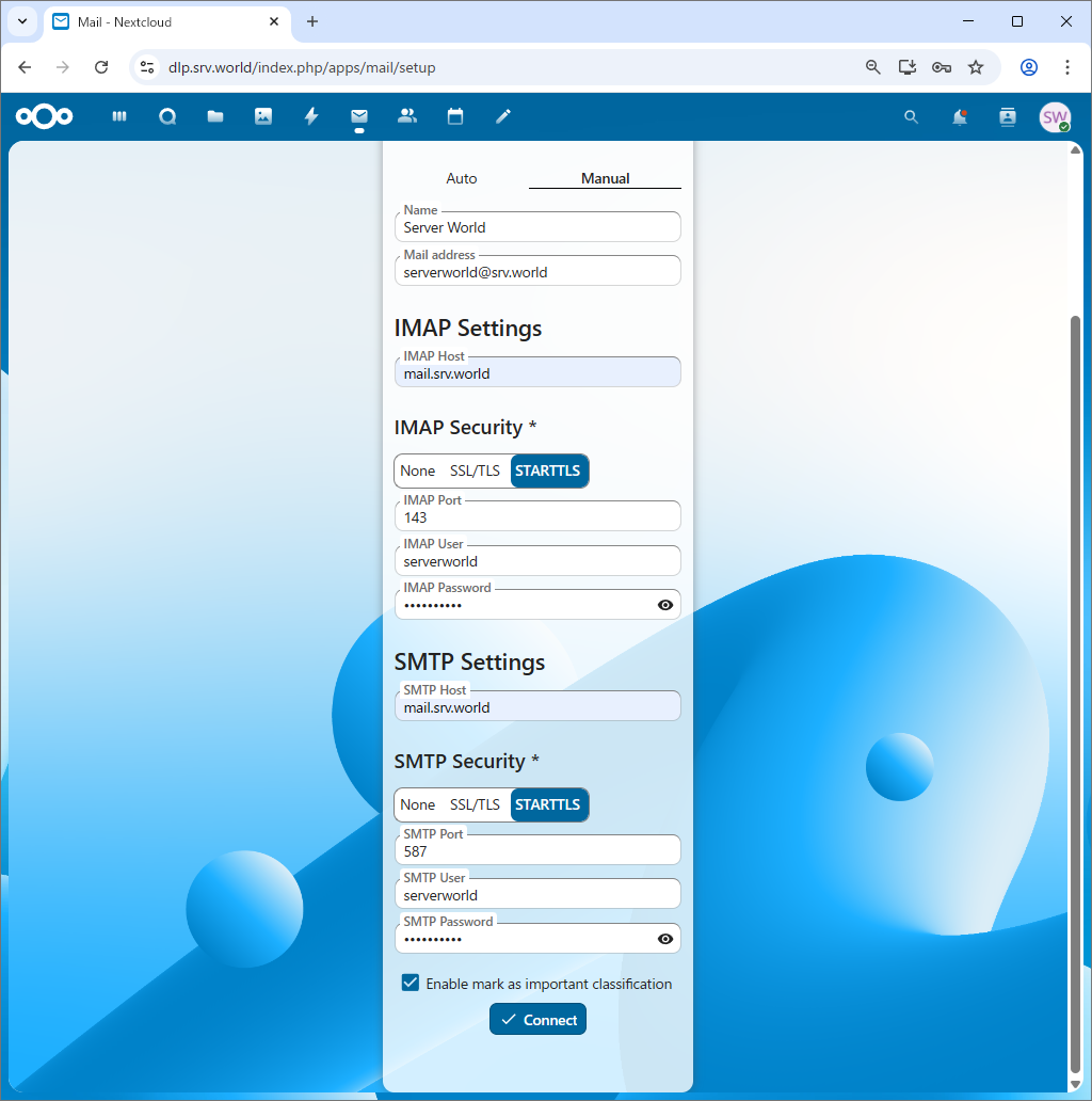 openSUSE Leap 16 : NextCloud : Use Mail : Server World