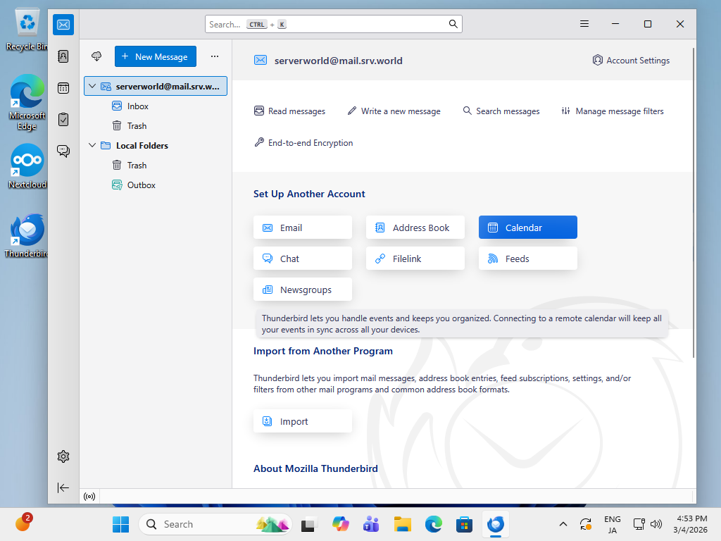 openSUSE Leap 16 : NextCloud : Use Calendar : Server World