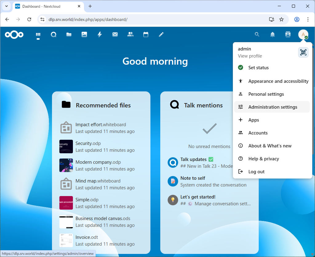 openSUSE Leap 16 : NextCloud : Install : Server World