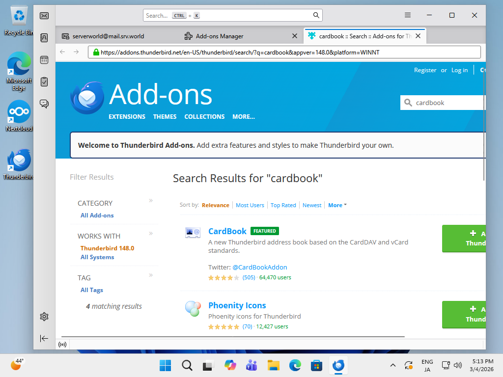 openSUSE Leap 16 : NextCloud : Use Address Book : Server World