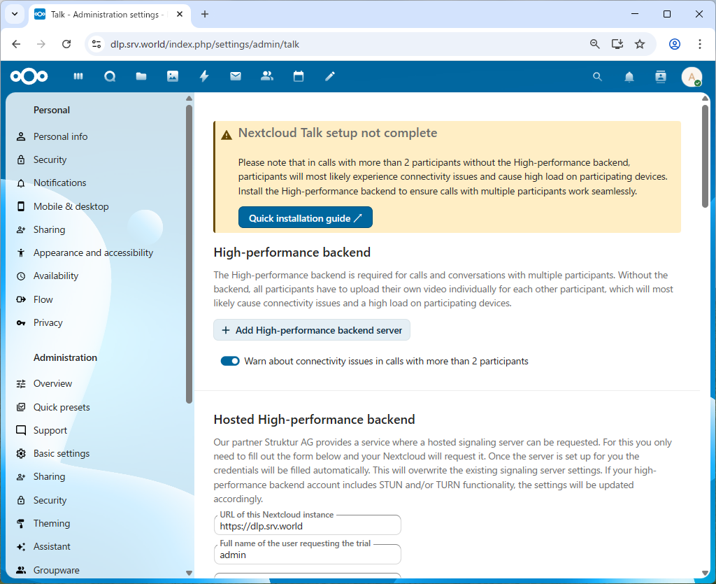 openSUSE Leap 16 : NextCloud : Install : Server World