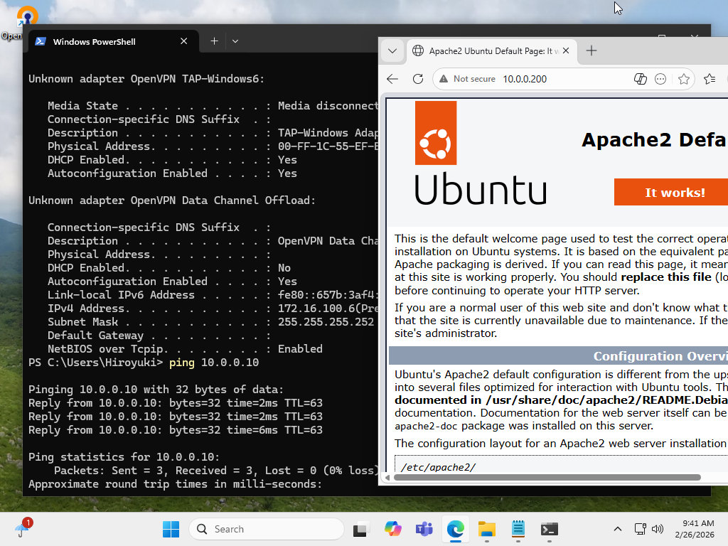 openSUSE Leap 16 : OpenVPN : Configure VPN Client : Server World