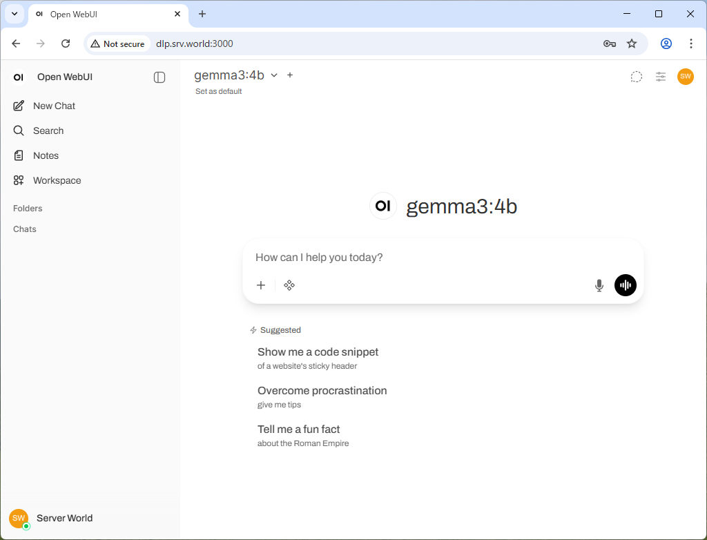 openSUSE Leap 16 : Install Open WebUI : Server World