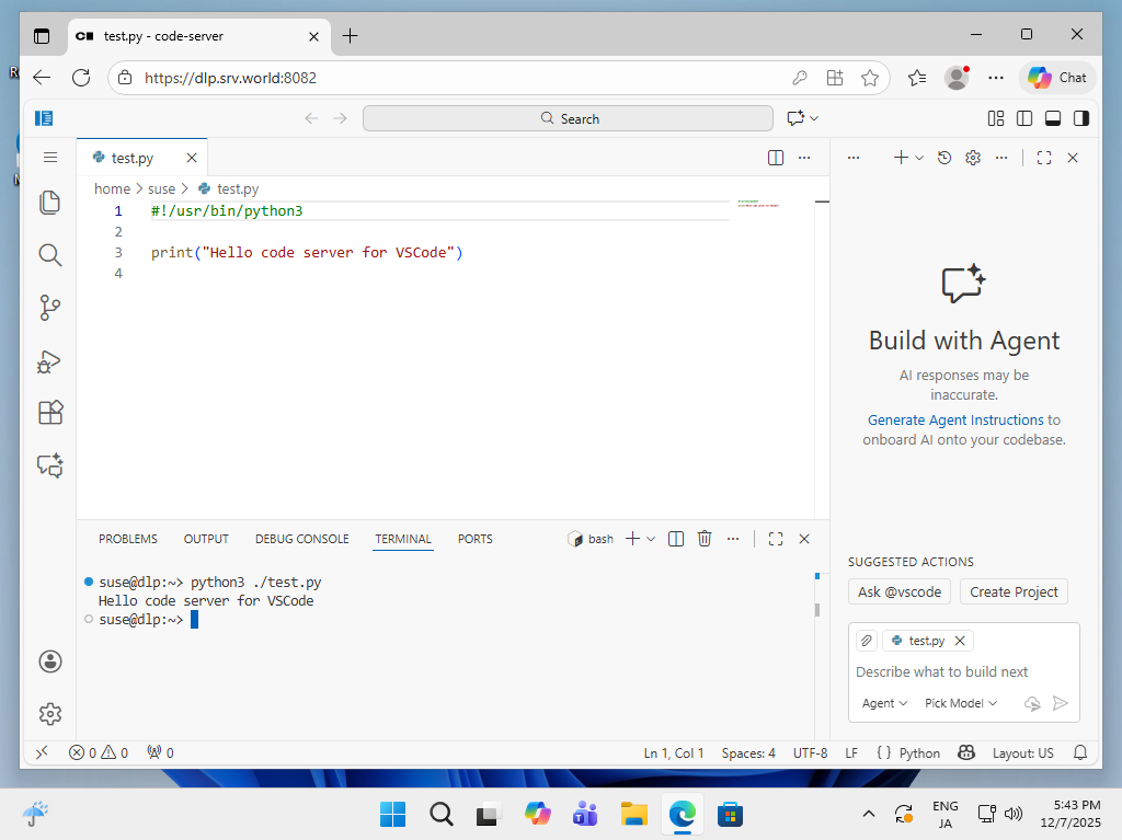 openSUSE Leap 16 : Code Server : Install : Server World